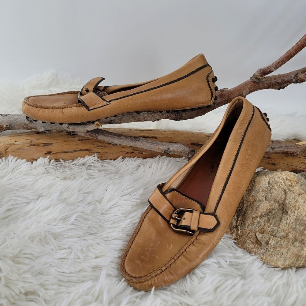 Tod's camel leather driving moccasins
